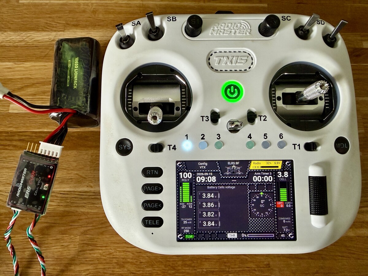 ToolBox 2.1 Battery Cells monitor with RadioMaster ERS-CV01 on TX15