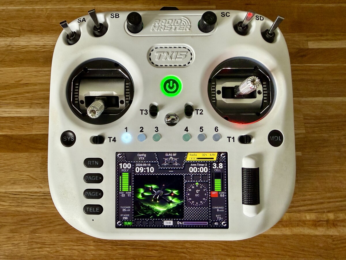 ToolBox 2.1 custom-graphics dashboard panel on RadioMaster TX15