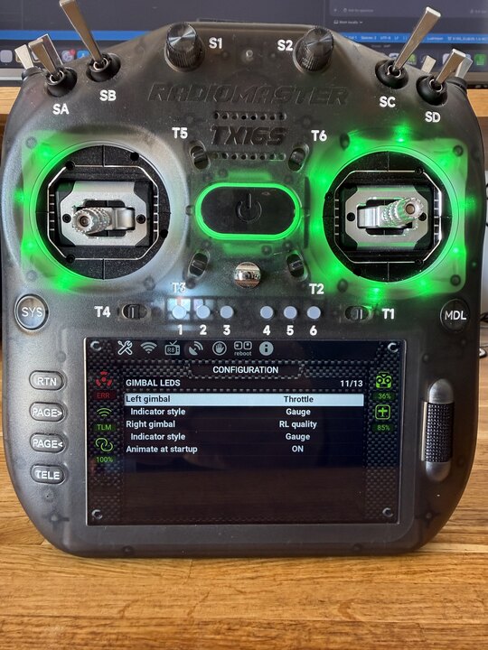 ToolBox 2.1 Gimbal LED indicators on RadioMaster TX15