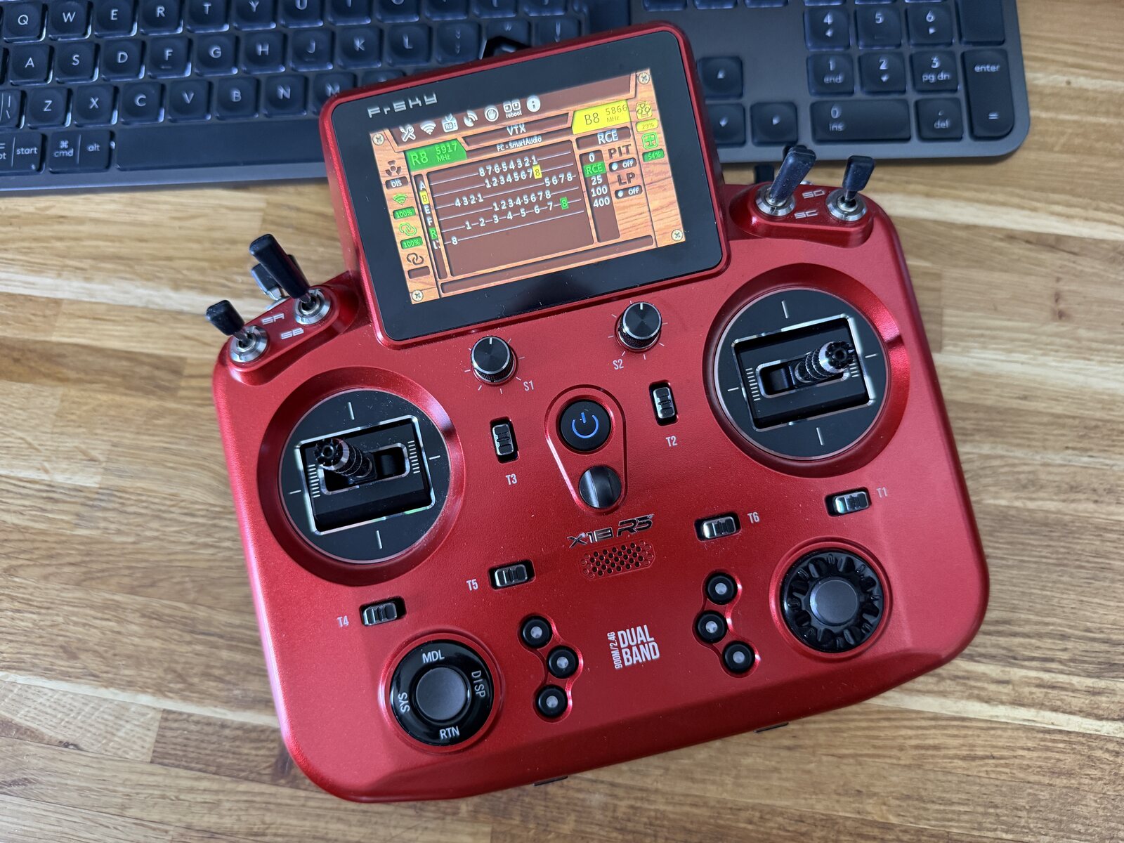 FM2M ToolBox 2 VTX module with Wood theme running on an ETHOS radio