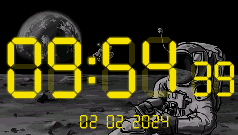 Full-screen clock