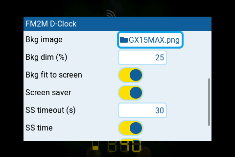 D-Clock PRO settings