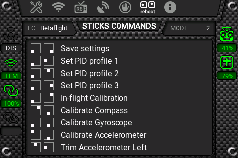 Sticks' commands